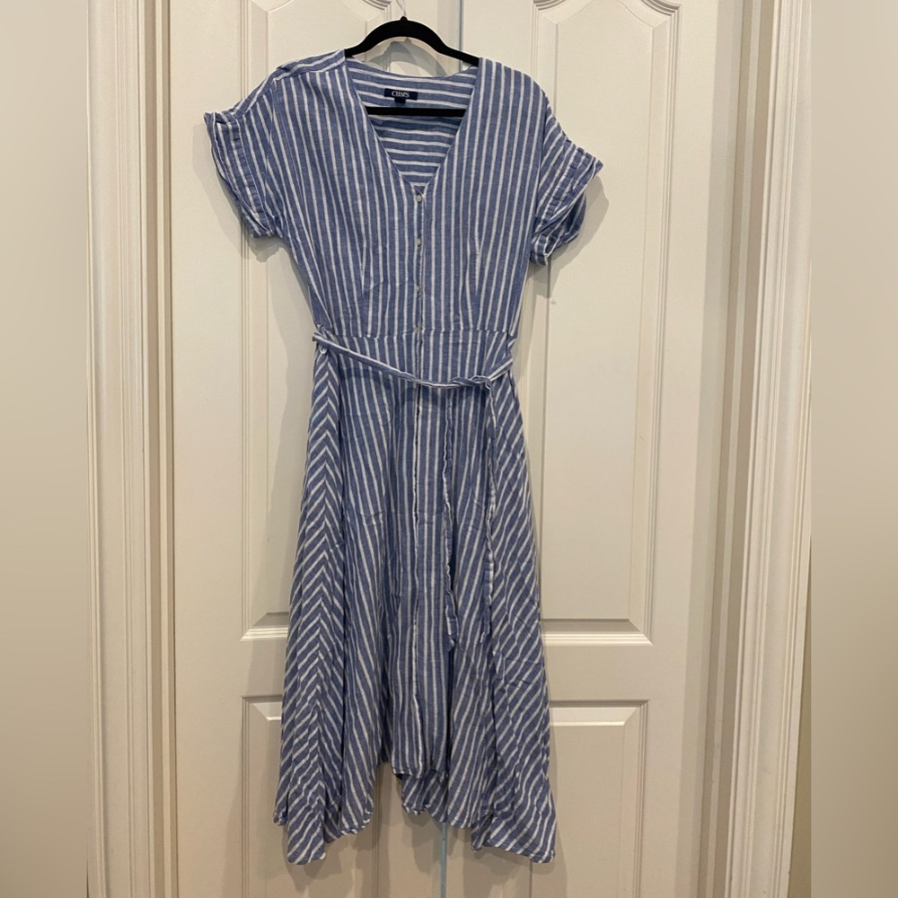 Chaps linen and cotton stripped dress